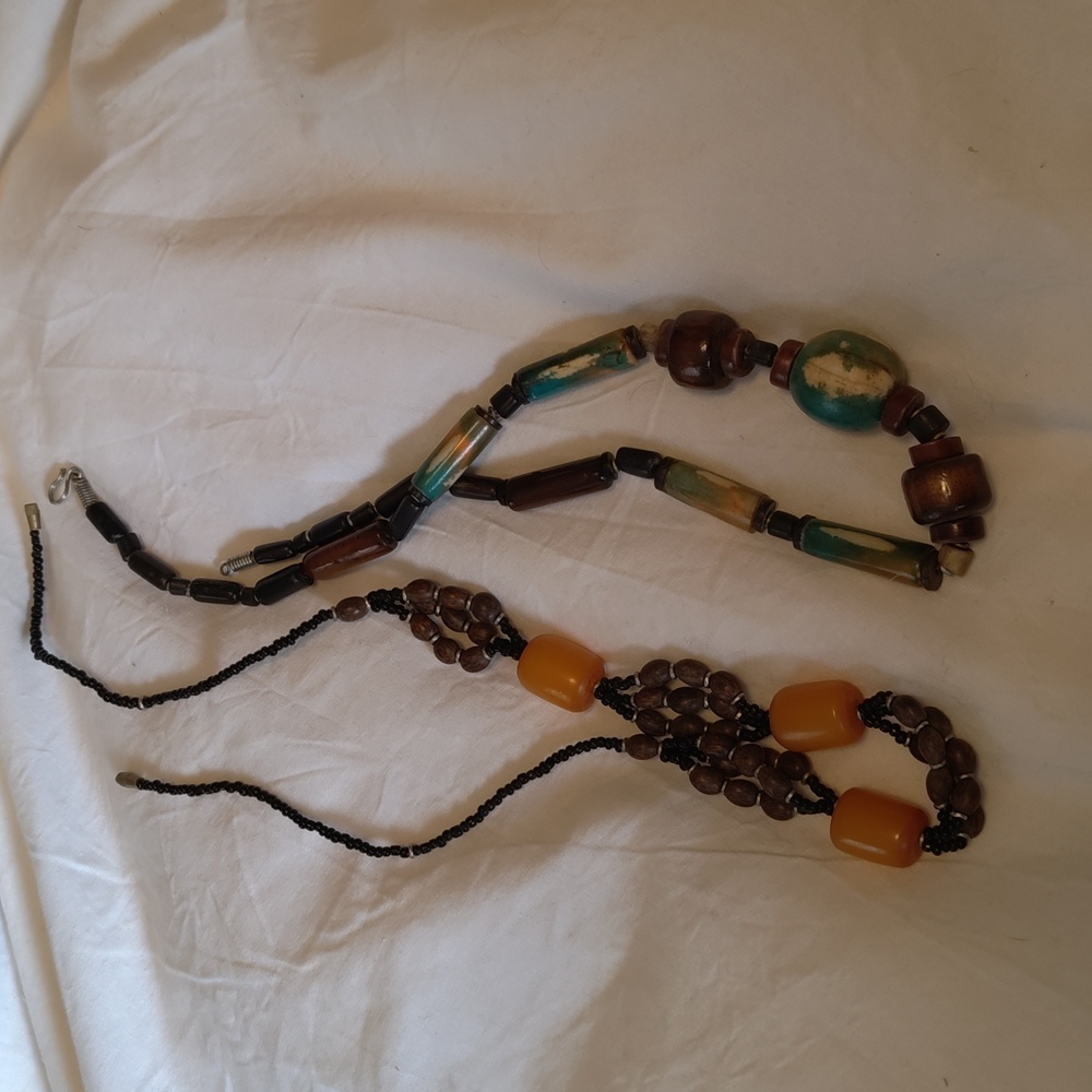 Wooden beaded necklaces